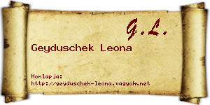 Geyduschek Leona névjegykártya